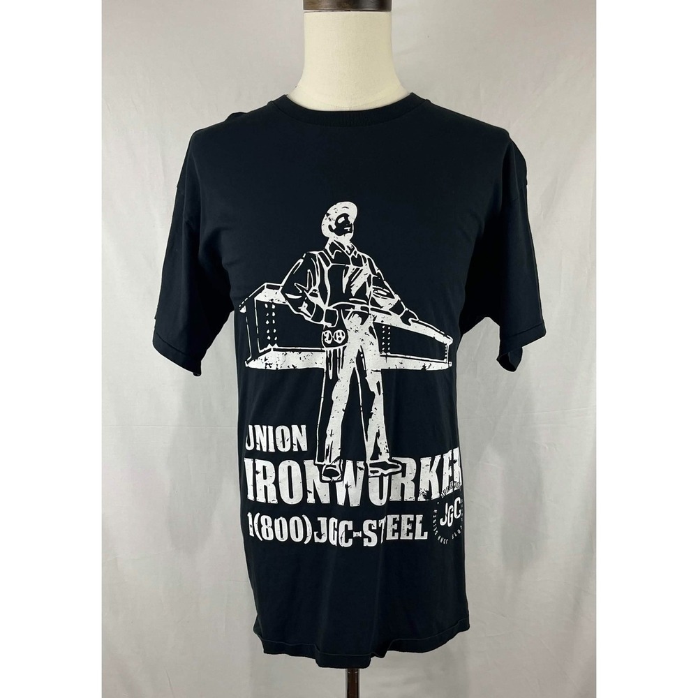 EUC John Geiger Union Ironworker Mens Black Shirt USA Made Single Stitch Sz XXL